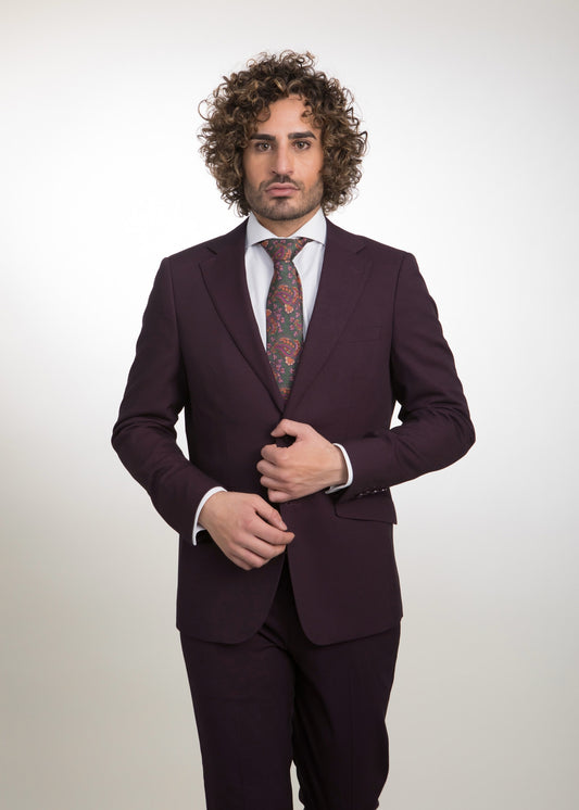 Traje de caballero Slim Fit burdeos