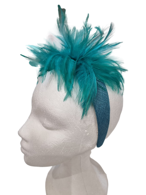 Diadema con plumas verdes