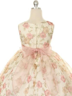 Vestido de arras estampado floral rosa