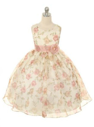 Vestido de arras estampado floral rosa