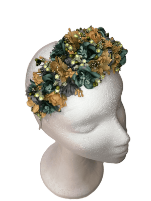 Tocado diadema ancha de flores