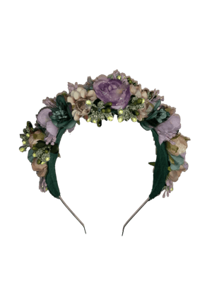 Tocado diadema ancha de flores