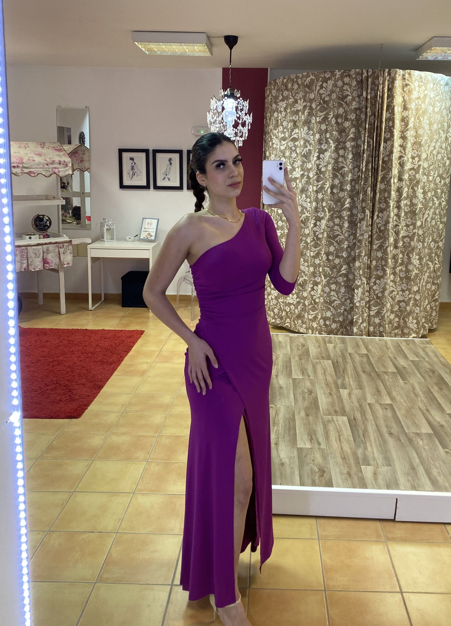 Vestido largo de fiesta púrpura