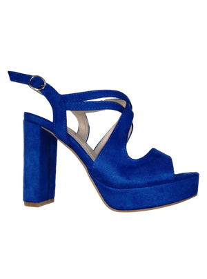 Sandalia de tacón ancho azul