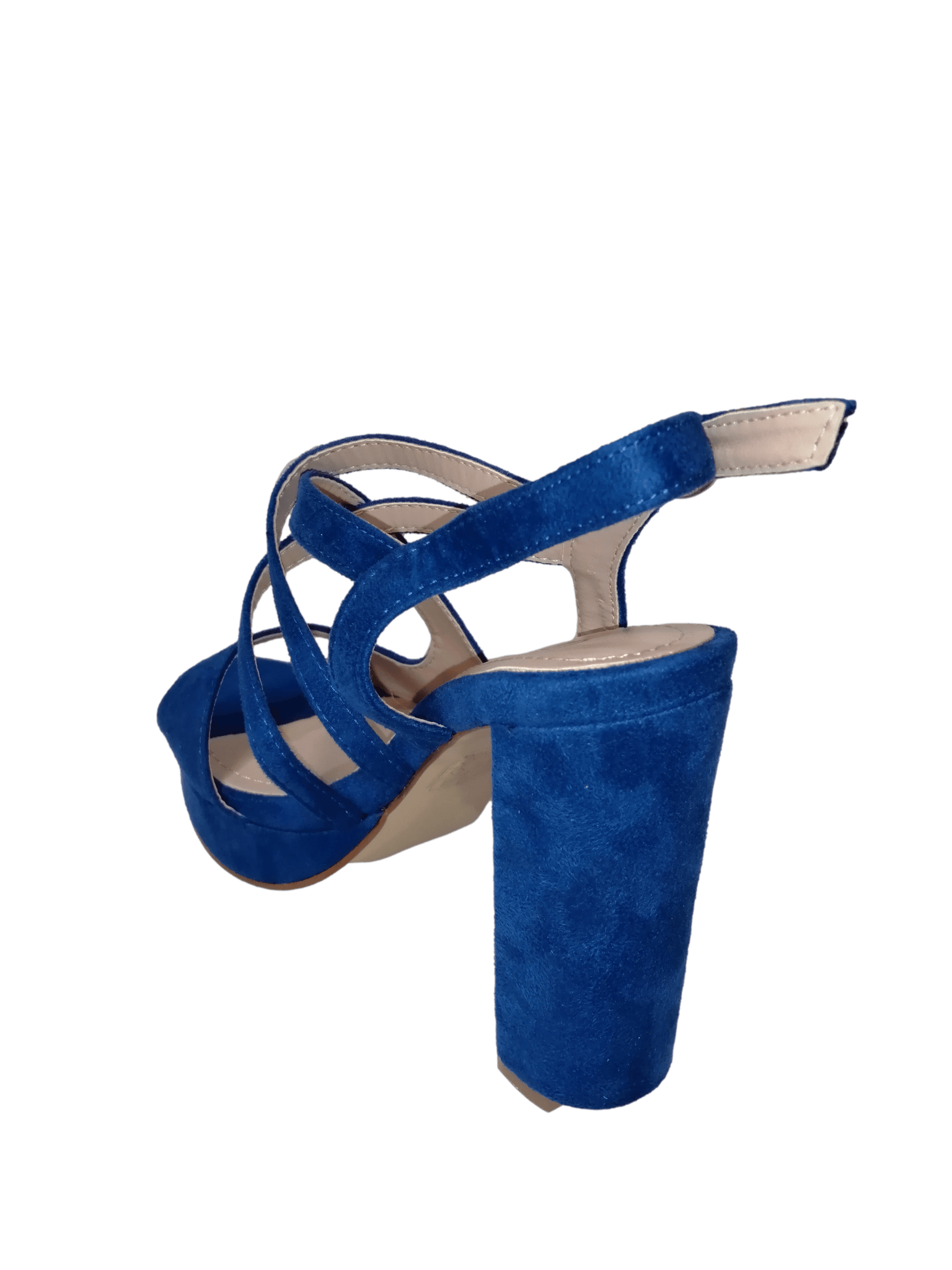 Sandalia de tacón ancho azul