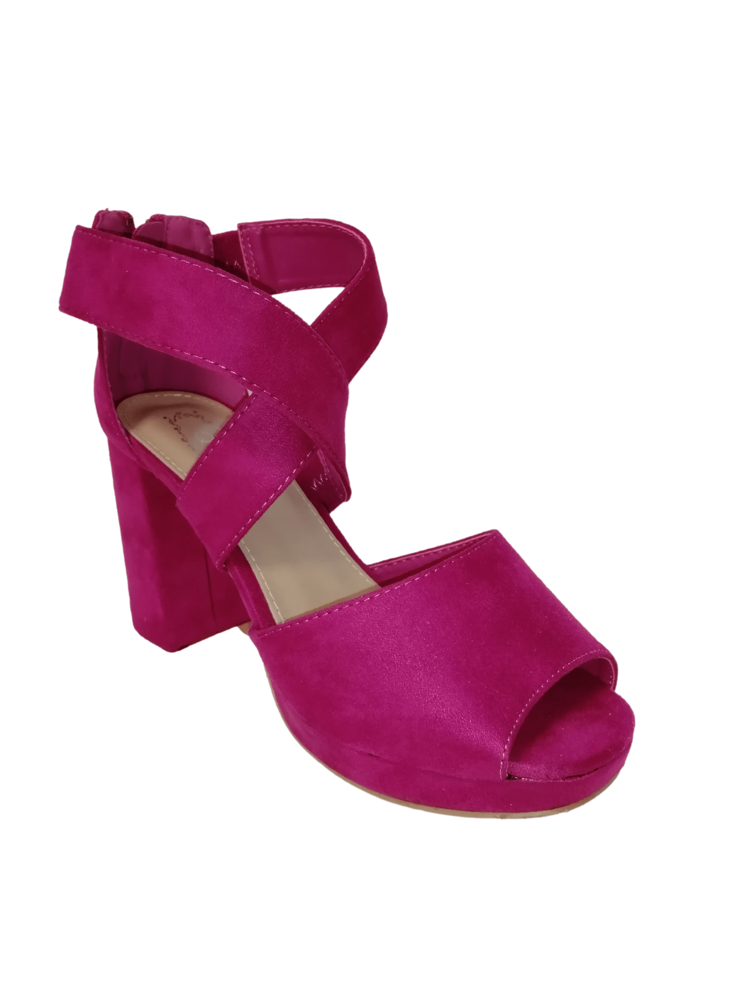 Fuchsia wide heel sandal