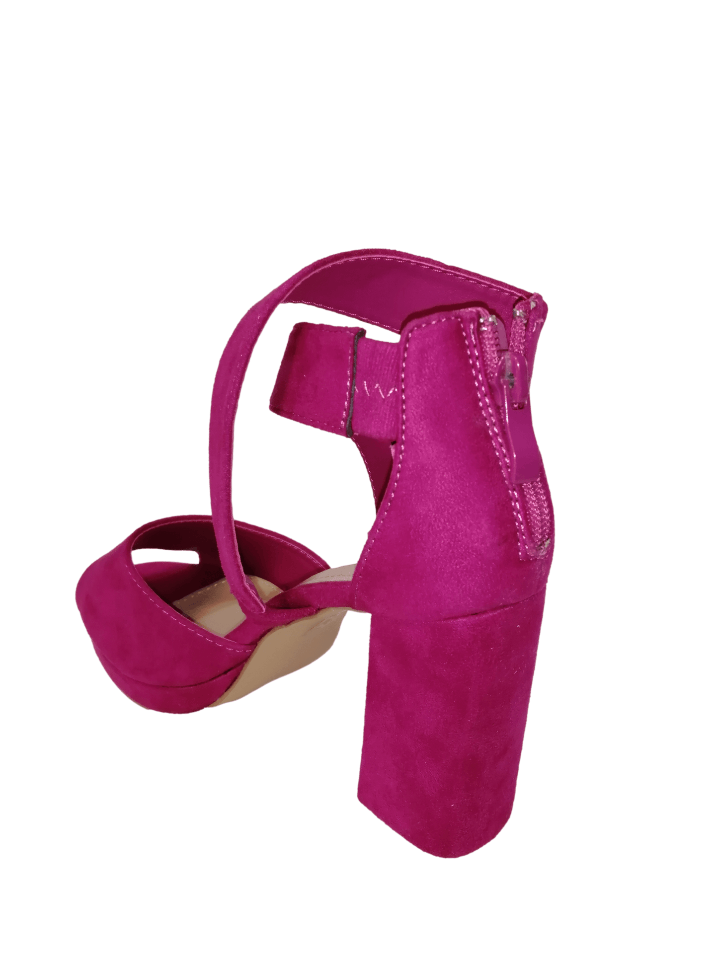 Fuchsia wide heel sandal