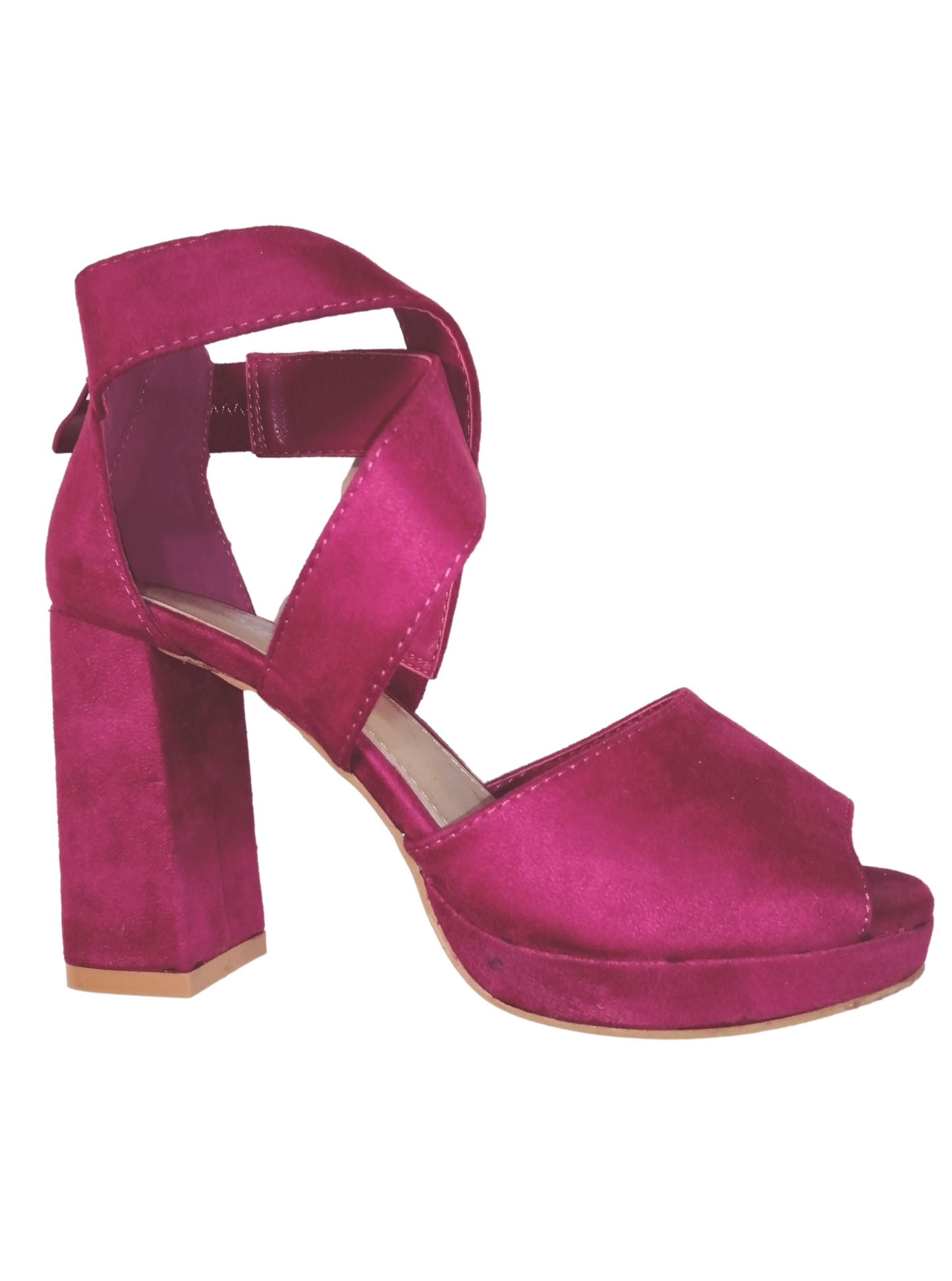 Fuchsia wide heel sandal