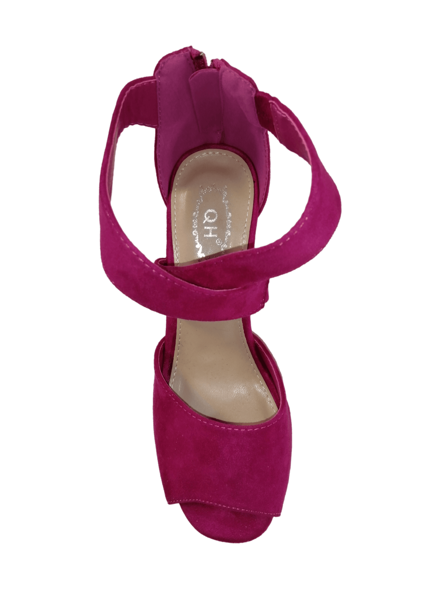 Fuchsia wide heel sandal